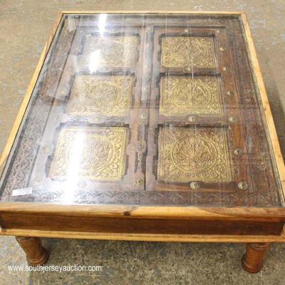  ANTIQUE Asian Half Door Custom Made into Glass Top Coffee Table

Located Inside â€“ Auction Estimate $200-$400 