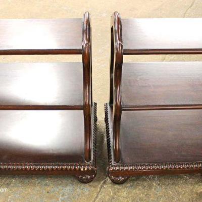  PAIR of 3 Tier SOLID Mahogany Dumb Waiters

Located Inside â€“ Auction Estimate $200-$400 