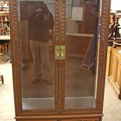  SOLID Mahogany Highly Carved in the Asian Style 2 Door Display Cabinet

Located Inside â€“ Auction Estimate $200-$400 