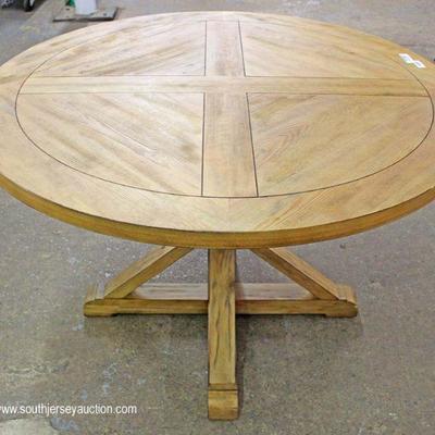  Reclaim Wood Style Round Kitchen Table with Cross Buck Country Style Legs

Located Inside â€“ Auction Estimate $100-$300 
