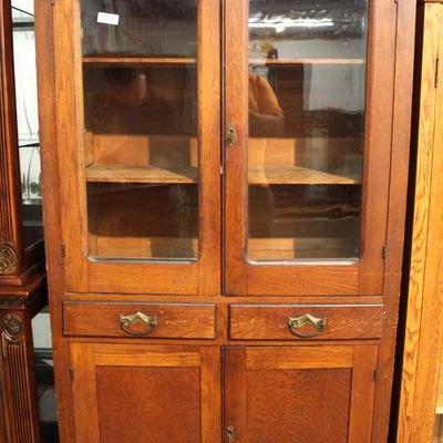  ANTIQUE Mahogany 4 Door 2 Drawer Flat Wall Cupboard

Located Inside â€“ Auction Estimate $200-$400 