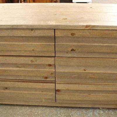  NEW 6 Drawer Country Style Low Chest in the Natural Finish

Located Inside â€“ Auction Estimate $100-$300 