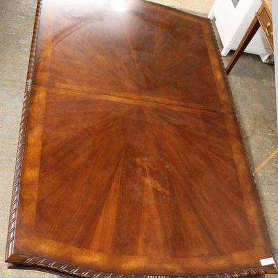  NICE Contemporary 12 Piece Carved Burl and Banded Mahogany Dining Room Set Table with 10 Chairs â€“

Table has 1 Leaf

Located Inside...