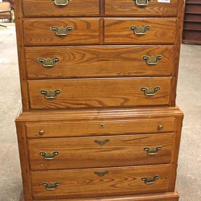  SOLID Oak High Chest with Jewelry Box Drawer and Low Chest by â€œDurham Furnitureâ€

Located Inside â€“ Auction Estimate $300-$600 