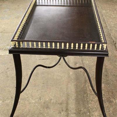  HIGH END Metal Base Spindle Gallery Tea Table with Original Tag

Located Inside â€“ Auction Estimate $100-$300 