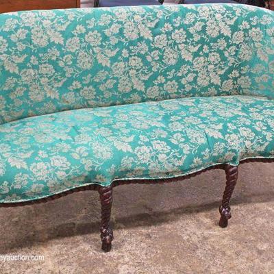  VINTAGE Mahogany Frame Petite Sofa

Located Inside â€“ Auction Estimate $100-$200 