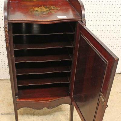  ANTIQUE Mahogany Vernis Martin Paint Decorated Style Music Cabinet

Located Inside â€“ Auction Estimate $200-$400 