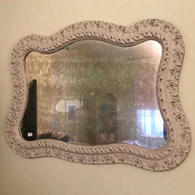White painted mirror $65