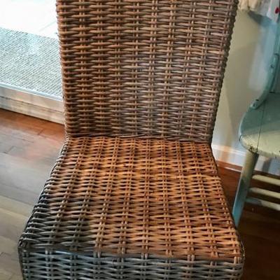 Wicker dining parsons chairs with cushions
4 @ $65 eachSOLD
2 @ $45 each 