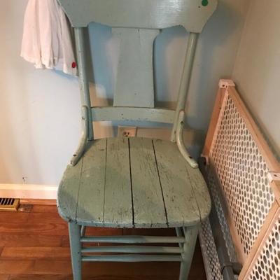 Teal painted chair $34