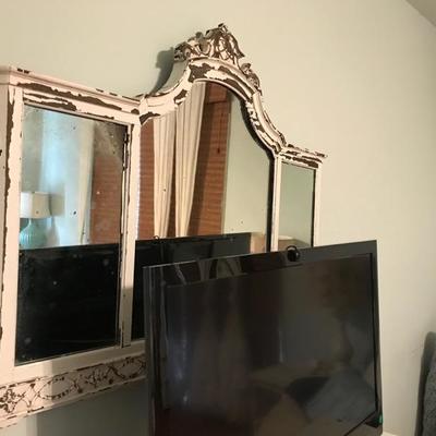 White painted mirror $65
