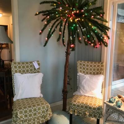 Set of 4 chairs with slip covers $139
Palm tree $98