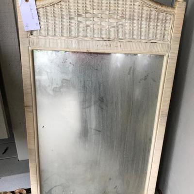 Wicker framed mirror $44