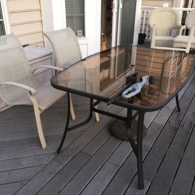 Glass top Patio table with  chairs