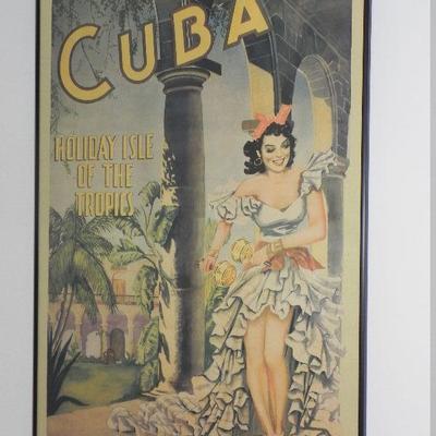 RARE ! Original Cuba tourism poster. Reads: Cuba Holiday Isle of the Tropics. Printed in Cuba by Artes Graficas, S.A. Published by the...