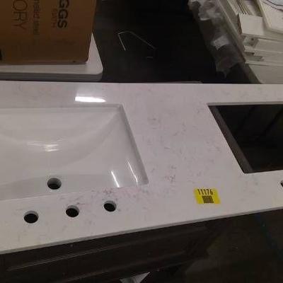 Double Sink Vanity top- basic white. One Sink Miss ...