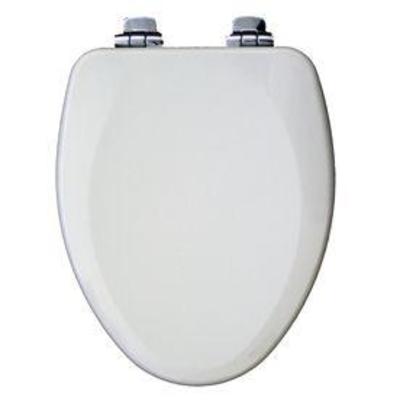 Church White Wood Elongated Slow Close Toilet Seat