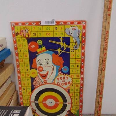 Vintage Poky the Clown metal target board