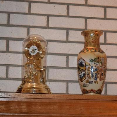 Domed Clock & Vase
