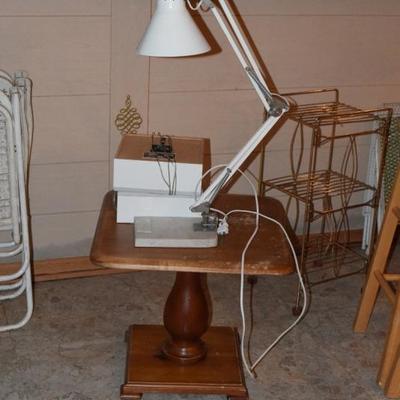 Side Table & Movable Arm Lamp