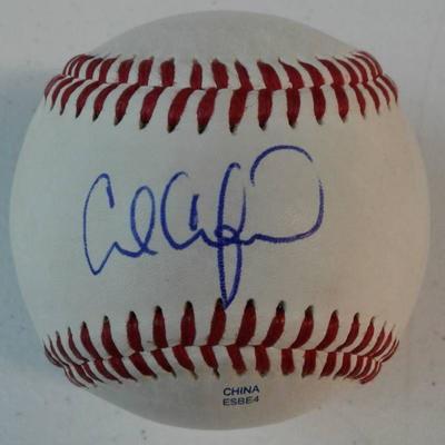 Signed Carl Crawford on Rawlings Official League B ...