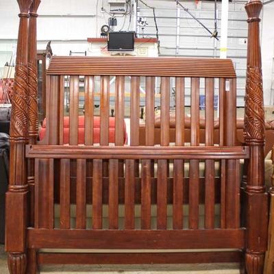  Contemporary 5 Piece Mahogany Bedroom Set with Full Size Poster Bed â€“ auction estimate $300-$600 