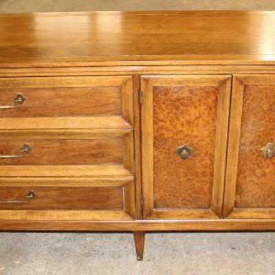 Burl Walnut Mid Century Modern Design Low Chest – auction estimate $100-$300 