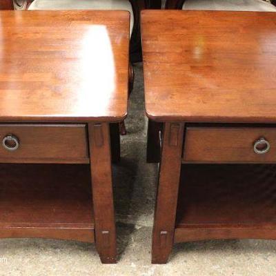  PAIR of Contemporary Mahogany Finish One Drawer Night Stands by â€œAmerican Signatureâ€ â€“ auction estimate $100-$200 