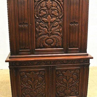  9 Piece Highly Carved and Ornate Oak Depression Refectory Dining Room Set in the Original Finishâ€“ auction estimate $1000-$2000 