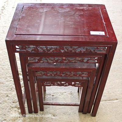  Mahogany Asian Inspired Nest of Tables â€“ auction estimate $100-$200 