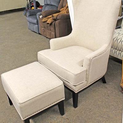 NEW Wing Back Decorator Chair and Ottoman â€“ auction estimate $200-$400 