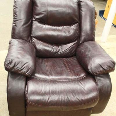  Contemporary 3 Piece Brown Leather Sofa, Chair and Loveseat with Cup Holders â€“ auction estimate $400-$800 