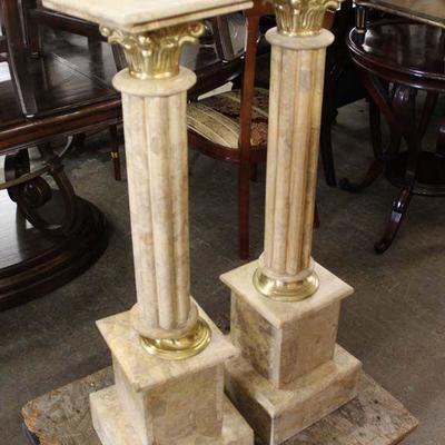  PAIR of Marble and Bronze Pedestals â€“ auction estimate $200-$400 