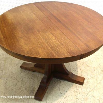 7 Piece Mission Oak 48â€ Dining Room Table with 6 Chairs table has (3) 15â€ Leaves by â€œStickley Furnitureâ€ â€“ auction estimate...