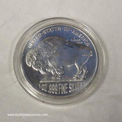  U.S. 1 ounce .999 Fine Silver Indian/Buffalo Commemorative Coin – auction estimate $20-$50

  