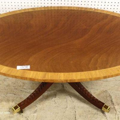  Mahogany Banded and Inlaid Oval Coffee Table by “Kindel Furniture” – auction estimate $100-$300 