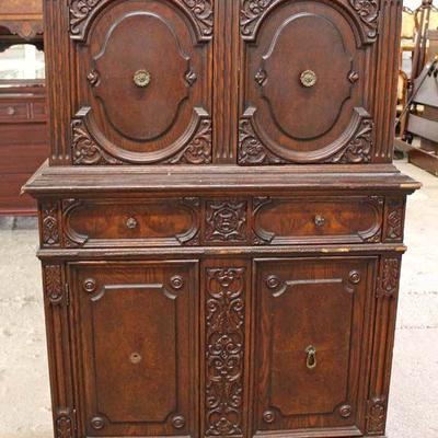  Oak Carved Blind Door China Cabinet â€“ auction estimate $100-$300 