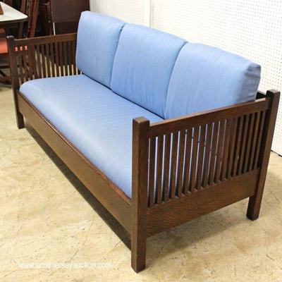  Mission Oak Even Arm Slat Sofa by “Stickley Furniture” – auction estimate $1000-$2000

  