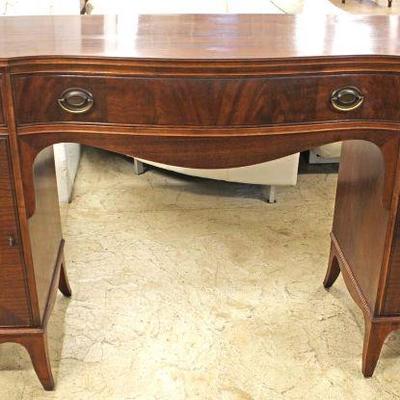  Mahogany Bow Front Inlaid 3 Drawer 2 Door Buffet by “Berkey Gay Furniture” – auction estimate $200-$400 