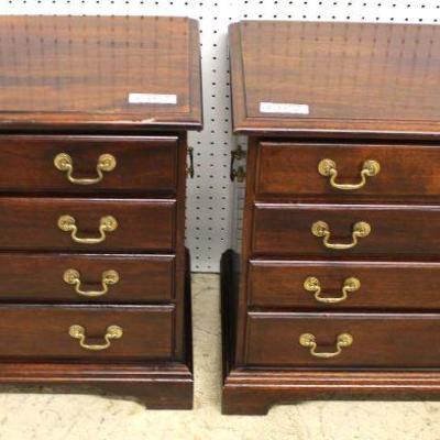 PAIR of SOLID Mahogany 4 Drawer Bracket Foot Bedside Stands – auction estimate $100-$300 