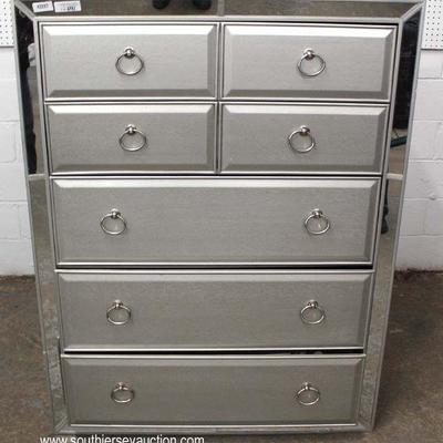 Silver and Mirrored Contemporary High Chest – auction estimate $100-$300 
