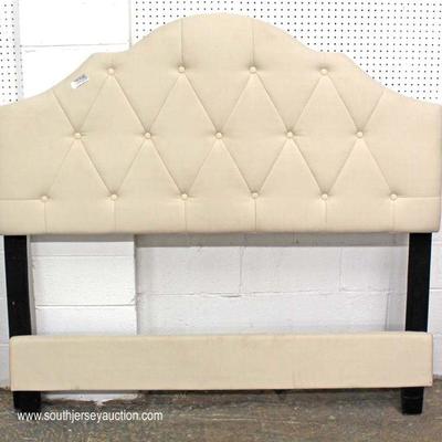  Contemporary Upholstered Button Tufted Full Size Bed â€“ auction estimate $100-$300 