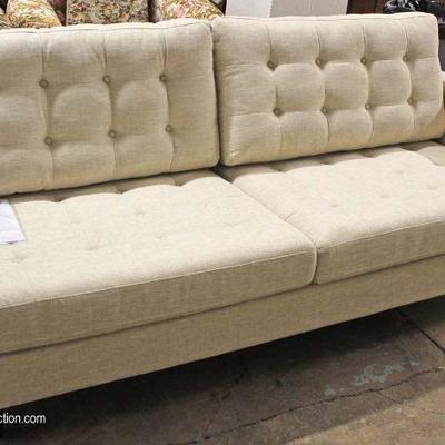  NEW Contemporary Upholstered Sofa with Button Tufted Back â€“ auction estimate $200-$400

  