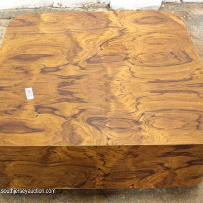  Mid Century Modern Burl Walnut Square Coffee Table â€“ auction estimate $100-$300 