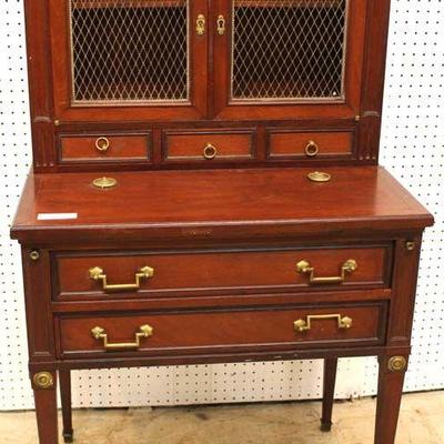  ANTIQUE SOLID Mahogany French Flip Top Desk with Bookcase Top â€“ auction estimate $200-$400 