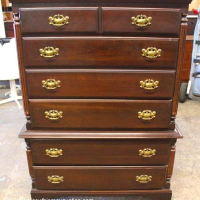 Cherry Bracket Foot High Chest and Low Chest with Mirror – auction estimate $200-$400 