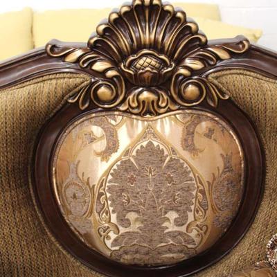 NEW Highly Carved and Ornate 2 Piece Living Room Set with Pillows may be offered separate â€“ auction estimate $400-$800