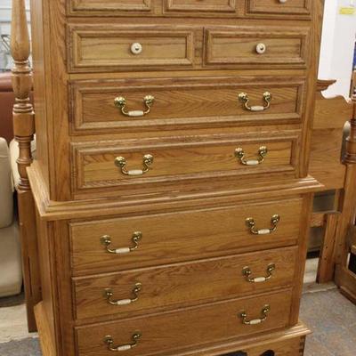  Contemporary 5 Piece Oak Bedroom Set with Queen Size Poster Bed by â€œKeller Furnitureâ€ â€“ auction estimate $400-$800 