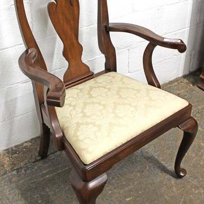  SOLID Mahogany Queen Anne Arm Chair by â€œHenkel Harris Furnitureâ€ â€“ auction estimate $50-$100 