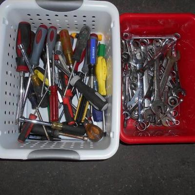 Two Tubs with Misc Hand Tools